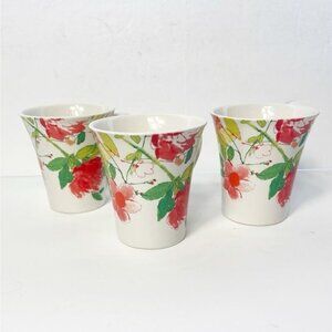 Set Of 3 222 Fifth Fleuriete Latte Mugs 14 Oz Fine China Floral Coffee Tea Cups